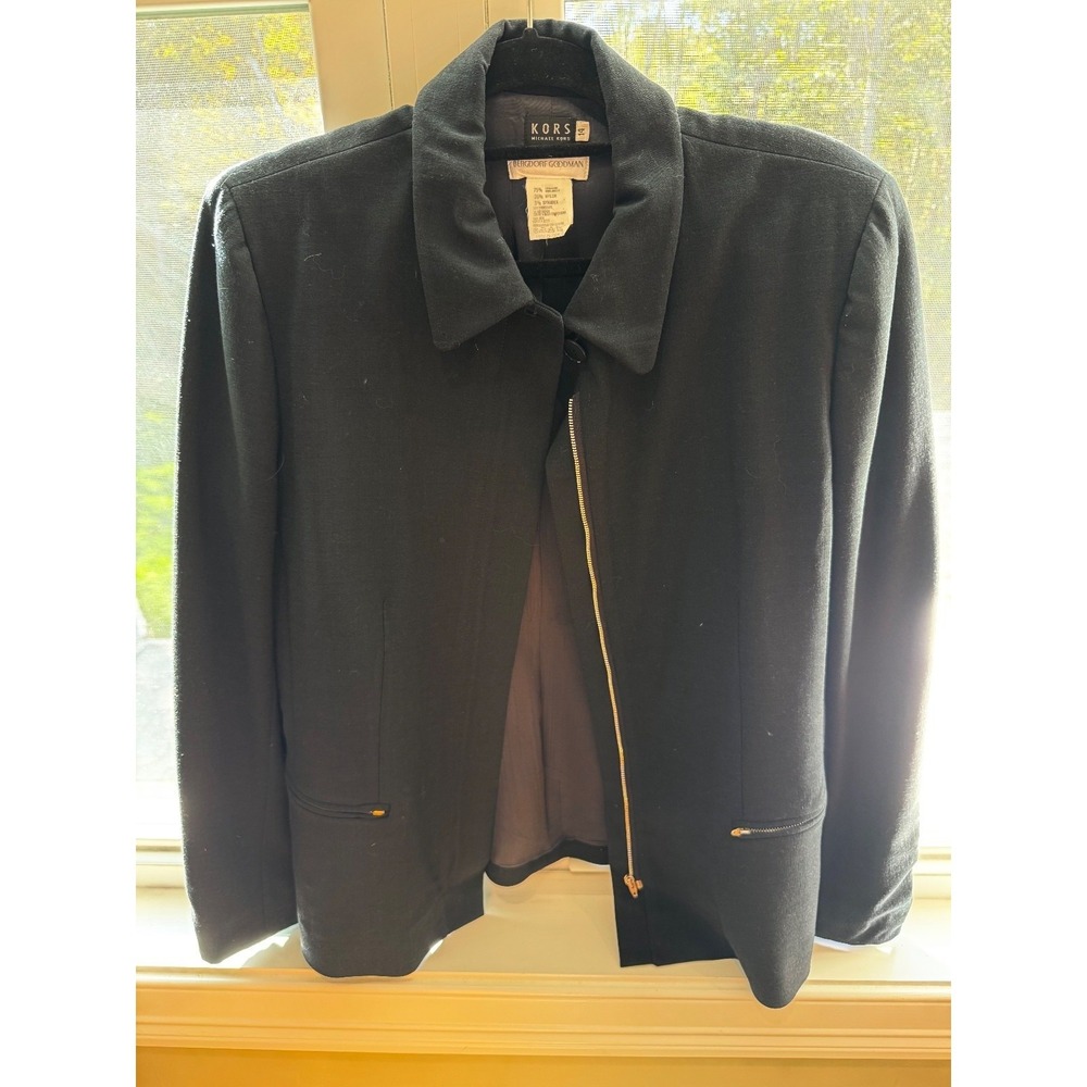 michael kors bergdorf goodman black wool blend womens jacket blazer